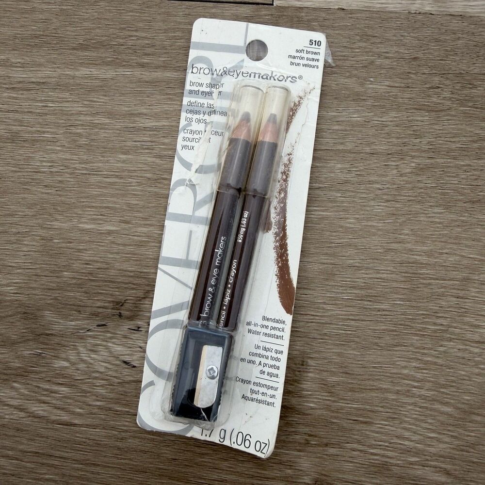 Cover Girl Brow & Eyemakers - soft brown #510 - NIP with sharpener Deadstock